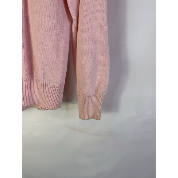 Vintage 80s Coquette Cottage Lace Cape Pussybow Collar Sweater Pink - Picture 7 of 8